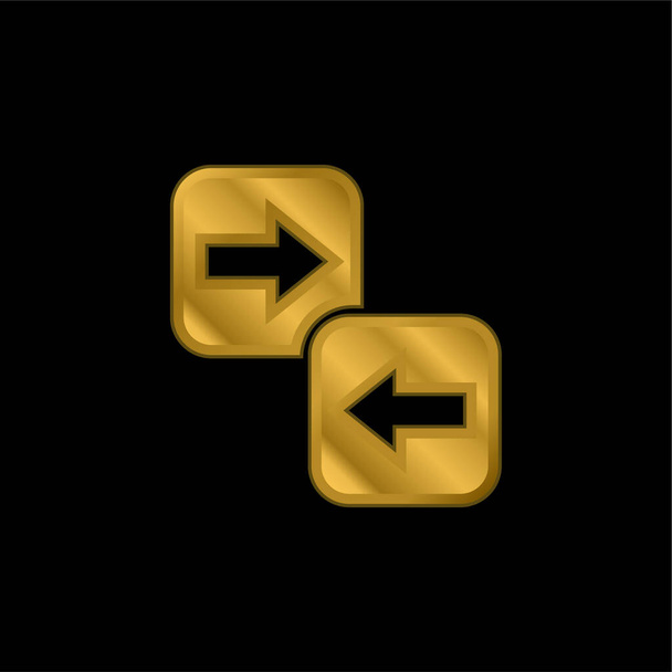 Arrow Directions золотистый металлический значок или вектор логотипа - Вектор,изображение