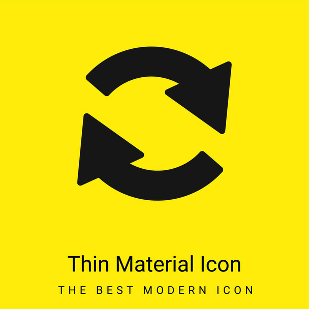 Arrows Circle Of Two Rotating In Clockwise Direction minimal bright yellow material icon - Vector, Image