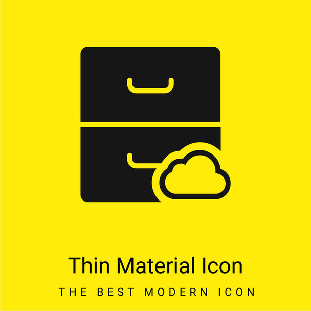 Archive minimal fényes sárga anyag ikon - Vektor, kép