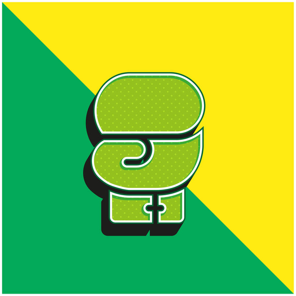 Πυγμαχία Πράσινο και κίτρινο σύγχρονο 3d διάνυσμα εικονίδιο λογότυπο - Διάνυσμα, εικόνα