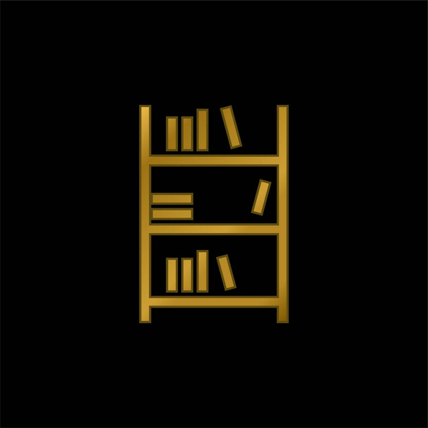 Libreria placcato oro icona metallica o logo vettoriale - Vettoriali, immagini