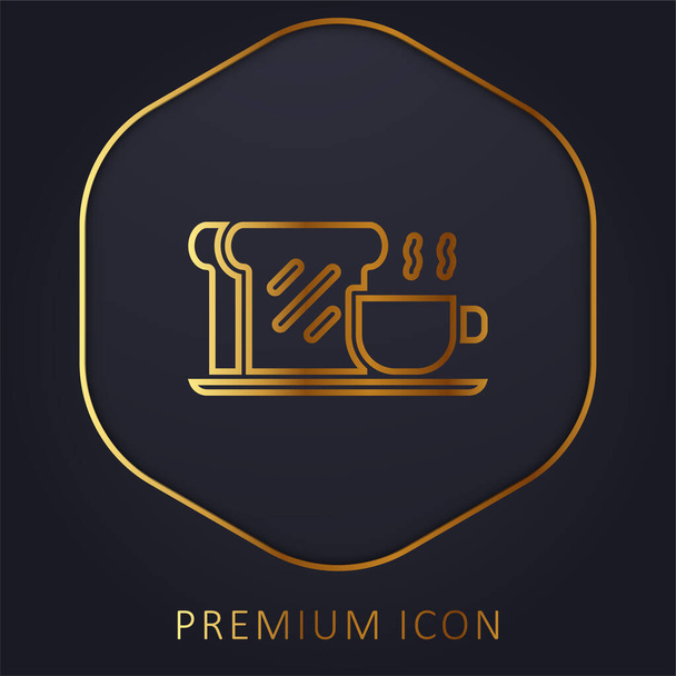 Prima colazione linea dorata logo premium o icona - Vettoriali, immagini