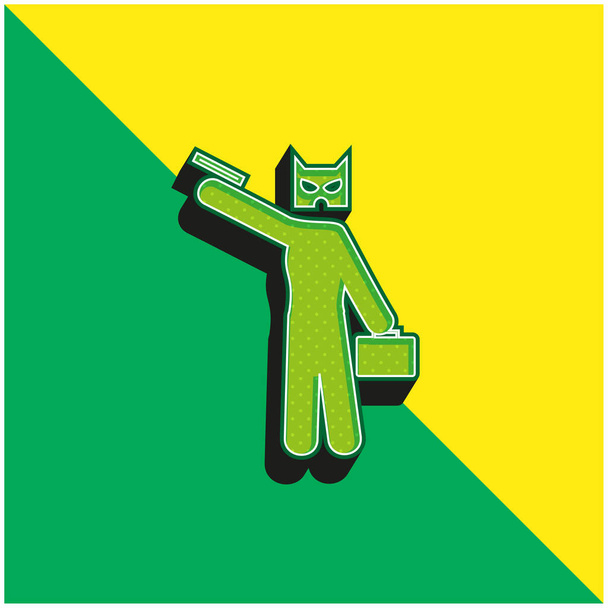 Bankraub Grünes und gelbes modernes 3D-Vektor-Symbol-Logo - Vektor, Bild