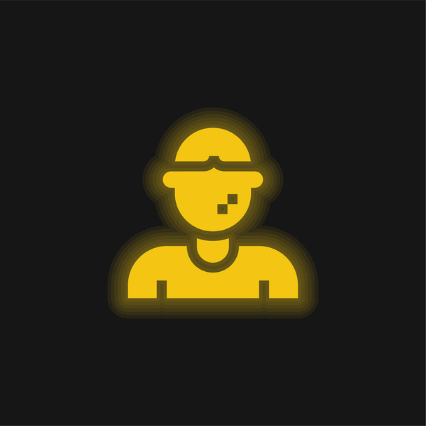 Allergia sárga izzó neon ikon - Vektor, kép