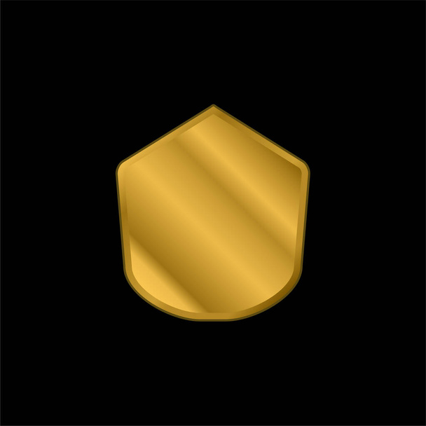 ブラック多角形の形の金メッキ金属アイコンやロゴベクトル - ベクター画像