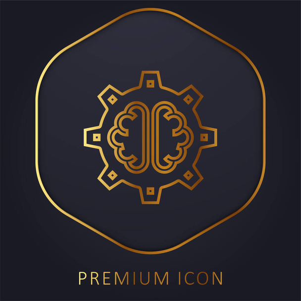 AI golden line premium logo or icon - Vector, Image