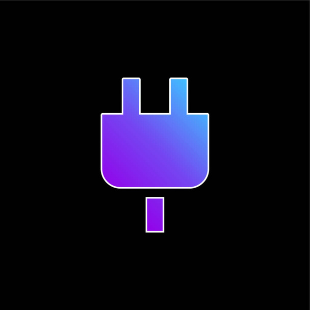 Fekete Plug Head kék gradiens vektor ikon - Vektor, kép
