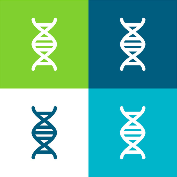 Biology Class Flat four color minimal icon set - Vector, Image