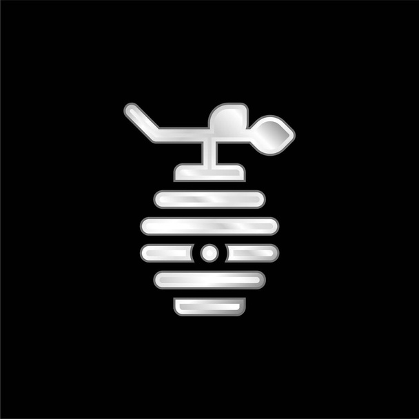 Včelí postříbřená kovová ikona - Vektor, obrázek