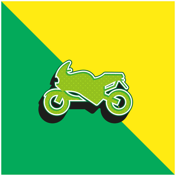 Bisiklet Yeşil ve Sarı Modern 3D vektör simgesi logosu - Vektör, Görsel