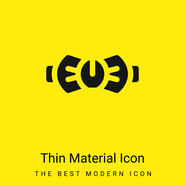 Bow Tie minimalna jasnożółta ikona materiału - Wektor, obraz