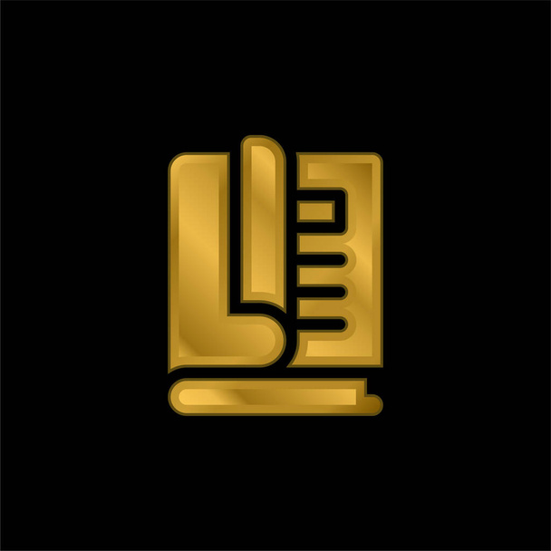 Book gold plated metalic icon or logo vector - Vector, Image