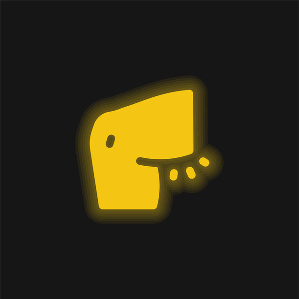 Brazo amarillo brillante icono de neón - Vector, imagen