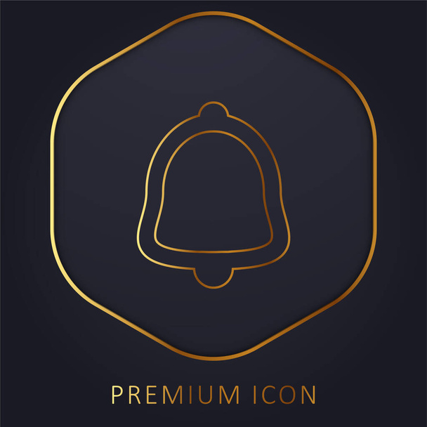 Alarma Bell Outline logotipo premium de línea dorada o icono - Vector, Imagen