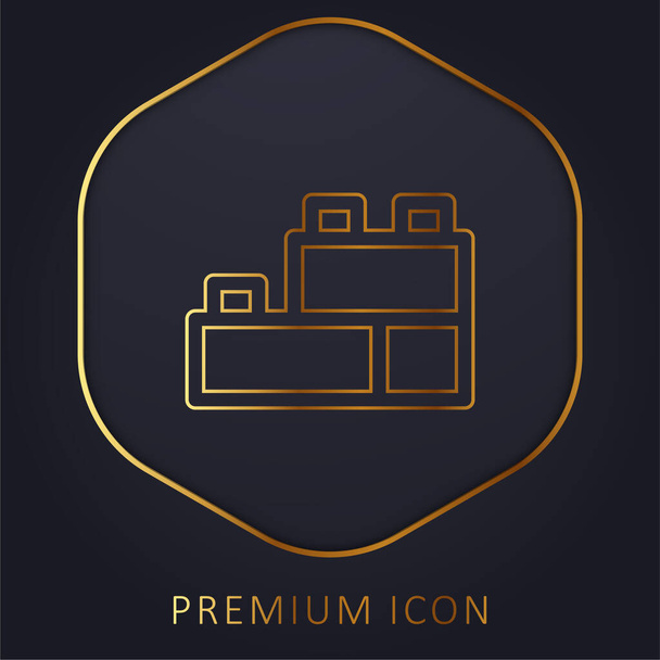 Blockiert goldene Linie Premium-Logo oder Symbol - Vektor, Bild