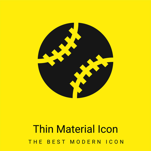 Baseball minimal bright yellow material icon - Vector, Image