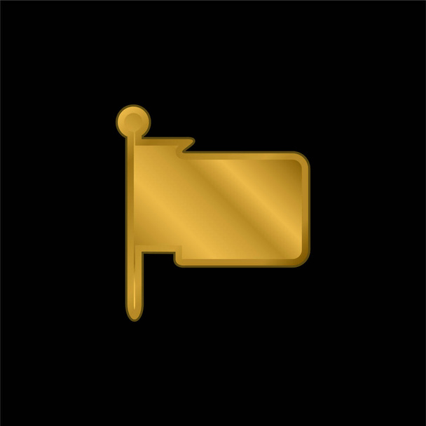 Schwarz gefaltete Flagge vergoldet metallisches Symbol oder Logo-Vektor - Vektor, Bild