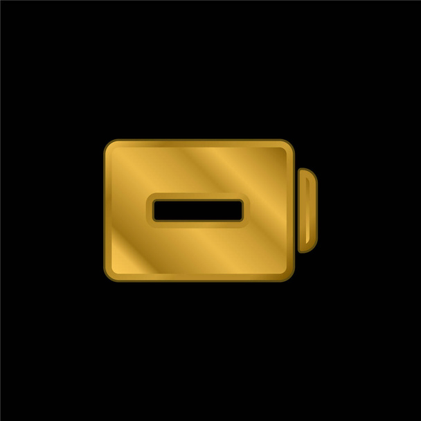 Akkumulátor Minus Jelzéssel aranyozott fém ikon vagy logó vektor - Vektor, kép