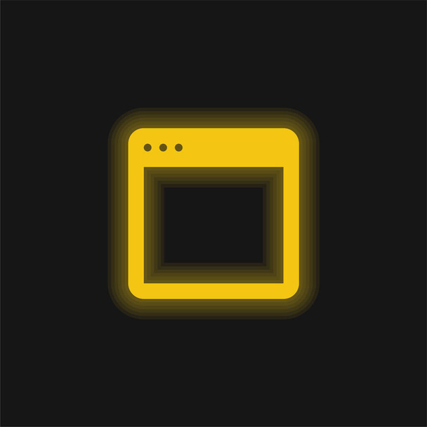 App ícone de néon brilhante amarelo - Vetor, Imagem