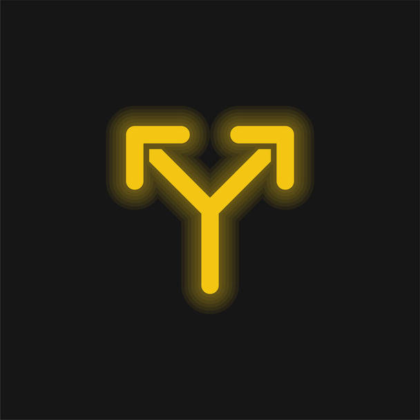 Alternatywna żółta świecąca ikona neonu - Wektor, obraz