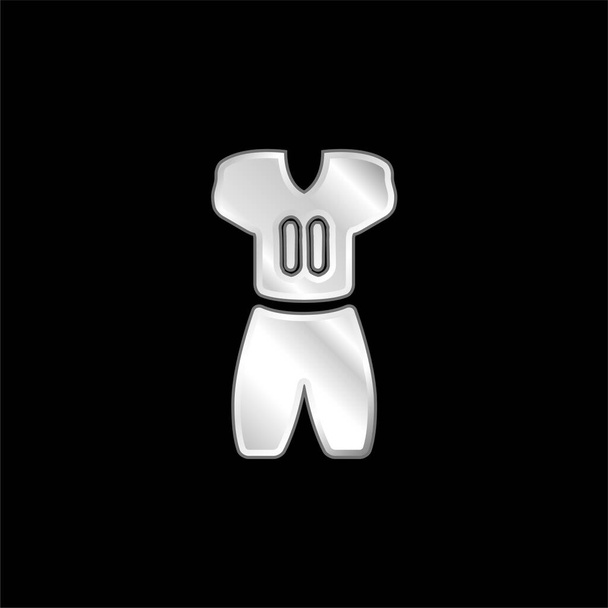Срібний одяг американського футболу на металевій іконі - Вектор, зображення