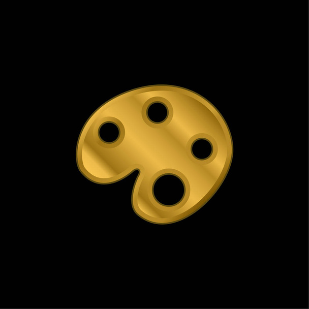 Sanatçı Palet Altın kaplama metalik simge veya logo vektörü - Vektör, Görsel