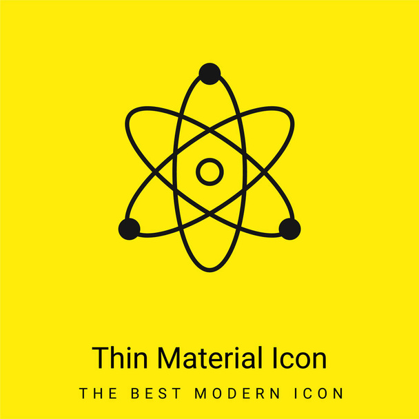 Atom minimální jasně žlutý materiál ikona - Vektor, obrázek