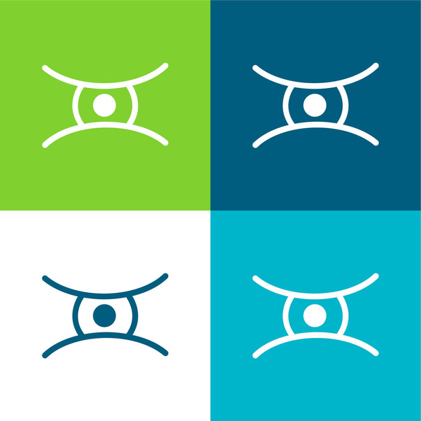 Animal Eye Shape Flat conjunto de iconos mínimos de cuatro colores - Vector, imagen