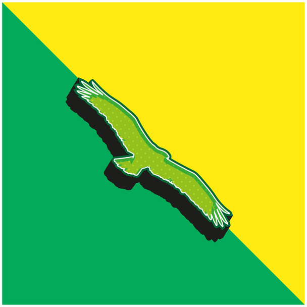 鳥オスプレイの形緑と黄色の現代的な3Dベクトルのアイコンのロゴ - ベクター画像