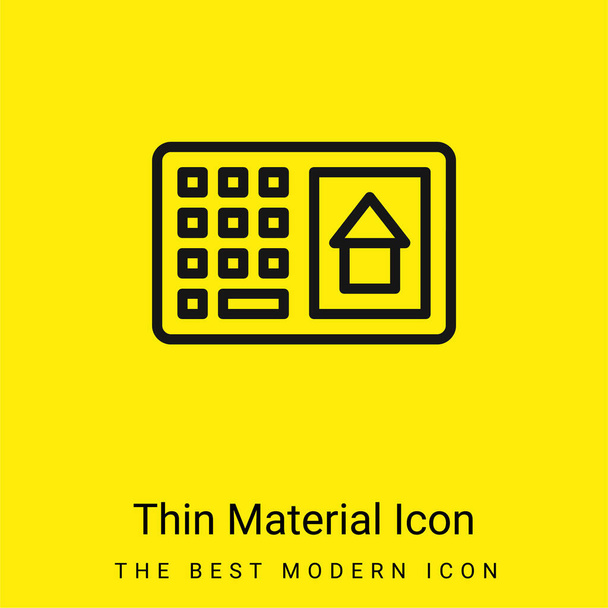 Alarm minimal bright yellow material icon - Vector, Image