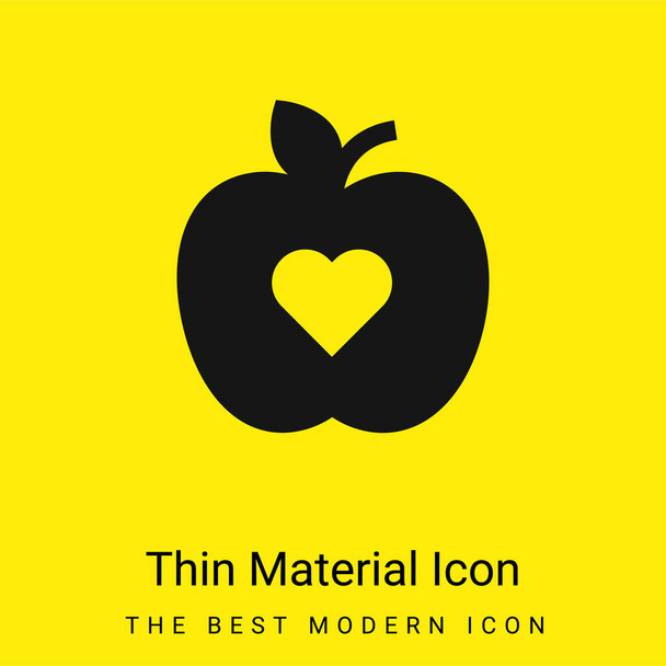 Apple minimale helder geel materiaal icoon - Vector, afbeelding