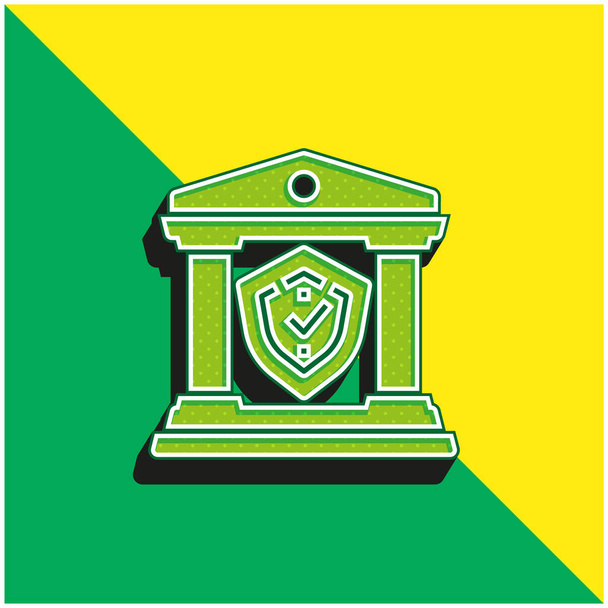 Banking Green and yellow modern 3d vector icon logo - Vector, Image