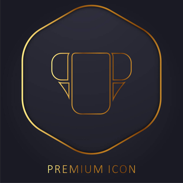 Baby Diaper golden line premium logo or icon - Vector, Image