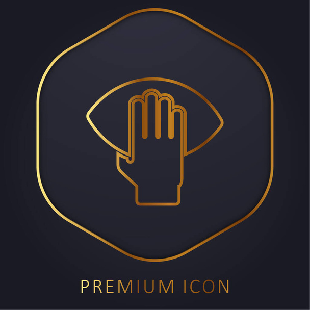 American Football Player Hand Holding The Ball gold line premium logo or icon - Вектор, зображення