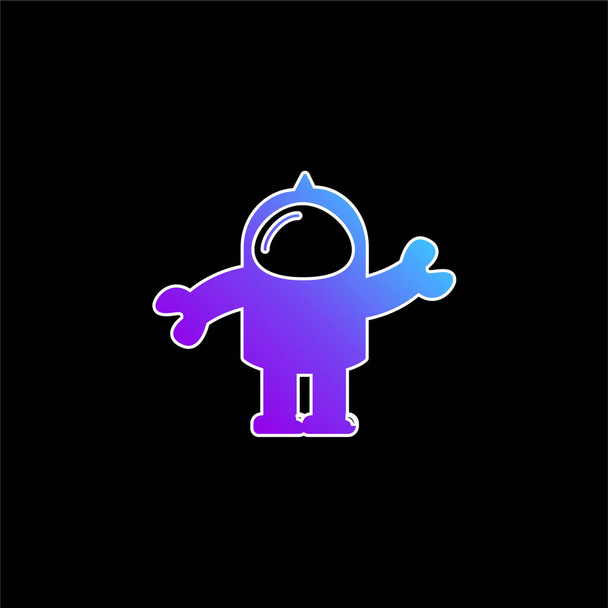 Иконка астронавта с голубым градиентом - Вектор,изображение