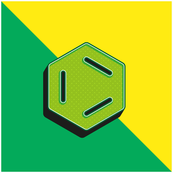 Benzène Logo moderne vectoriel 3D vert et jaune - Vecteur, image