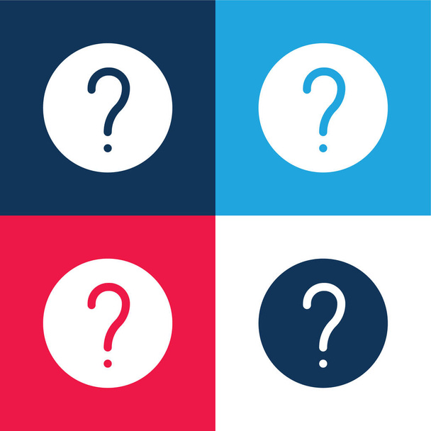 About blue and red four color minimal icon set - Vector, Image