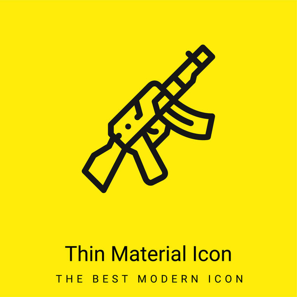 Штурмовая винтовка минимальная ярко-желтая иконка материала - Вектор,изображение