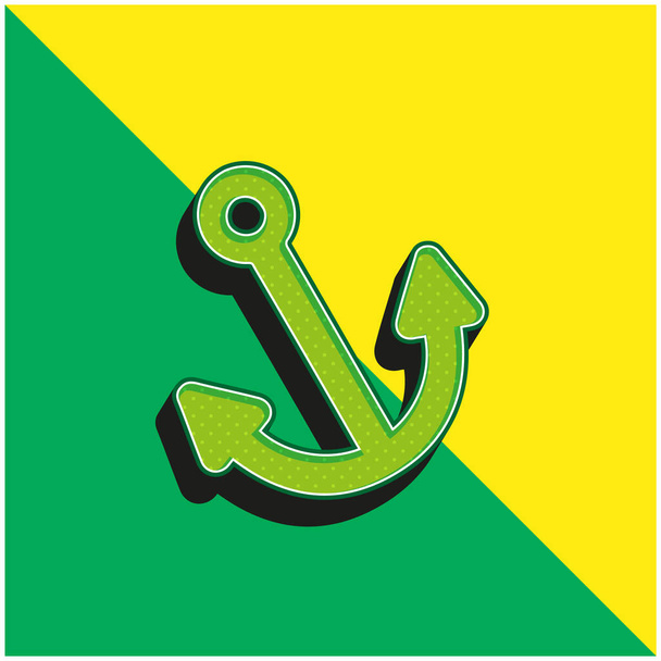 Kotva Zelená a žlutá moderní 3D vektorové logo ikony - Vektor, obrázek