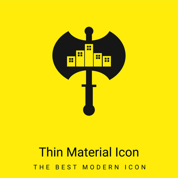 Axe City minimal bright yellow material icon - Vector, Image