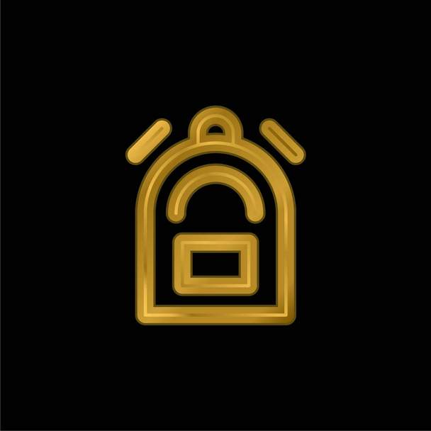 Mochila banhado a ouro ícone metálico ou vetor logotipo - Vetor, Imagem