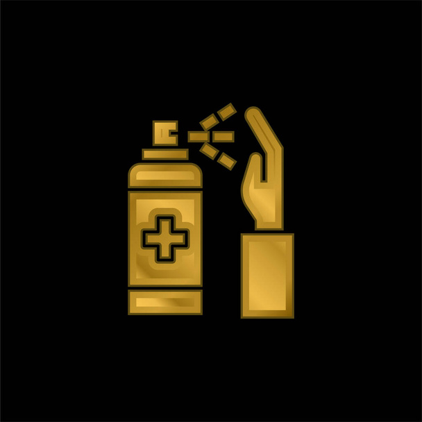 Alkol jeli altın kaplama metalik simge veya logo vektörü - Vektör, Görsel