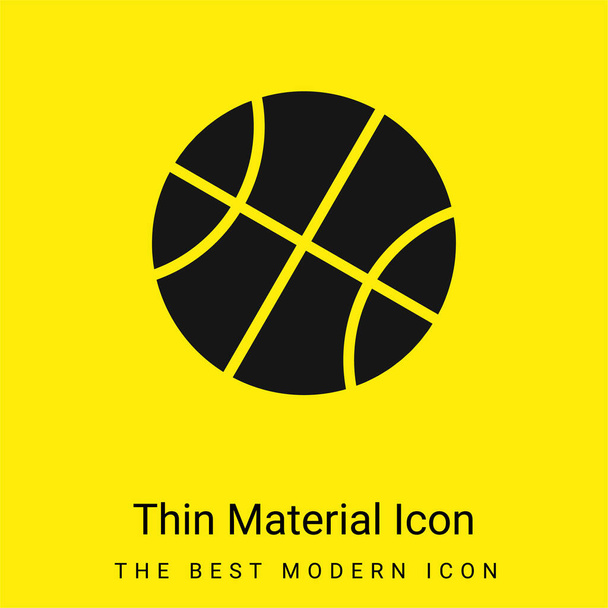 Basketball minimal bright yellow material icon - Vector, Image