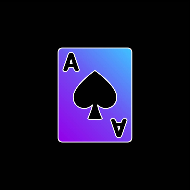 Ace Of Hearts blue gradient vector icon - Vector, Image