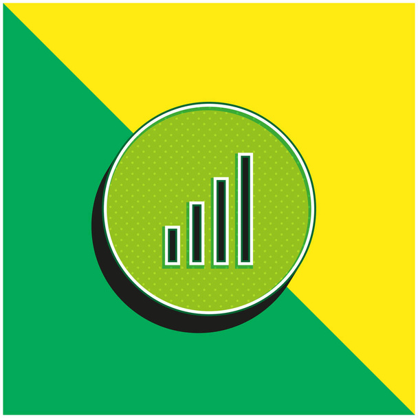 Bars Graphiques Logo vectoriel 3D moderne vert et jaune - Vecteur, image