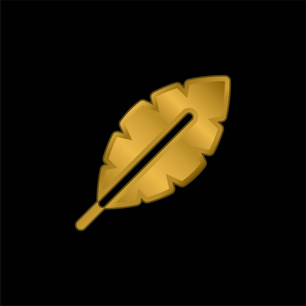 Goud vergulde banaan icoon of logo vector - Vector, afbeelding