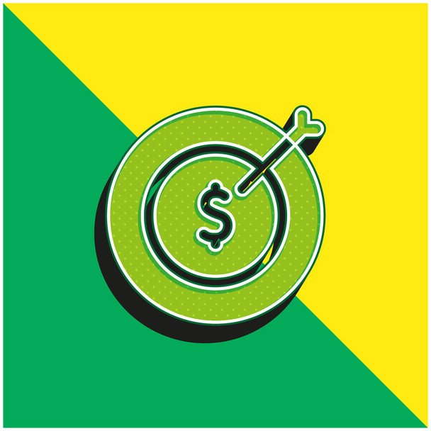 目的緑と黄色の現代的な3Dベクトルアイコンのロゴ - ベクター画像