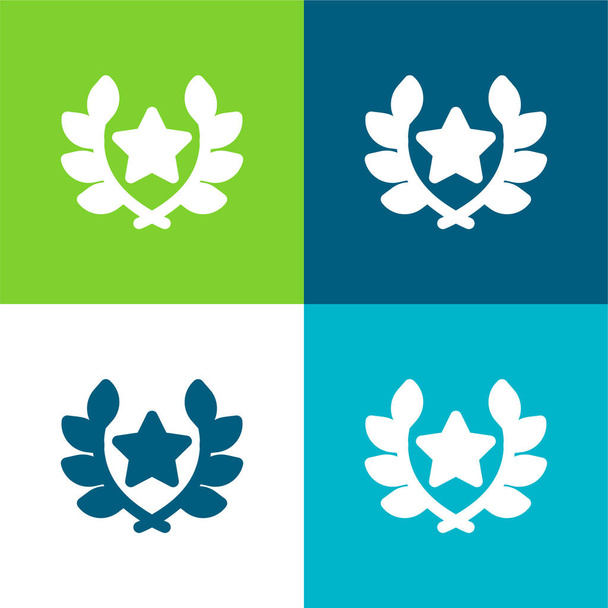 Ocenění Byt čtyři barvy minimální ikona nastavena - Vektor, obrázek