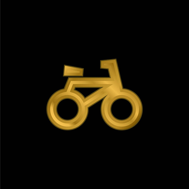 Bicycle Side View chapado en oro icono metálico o logo vector - Vector, Imagen