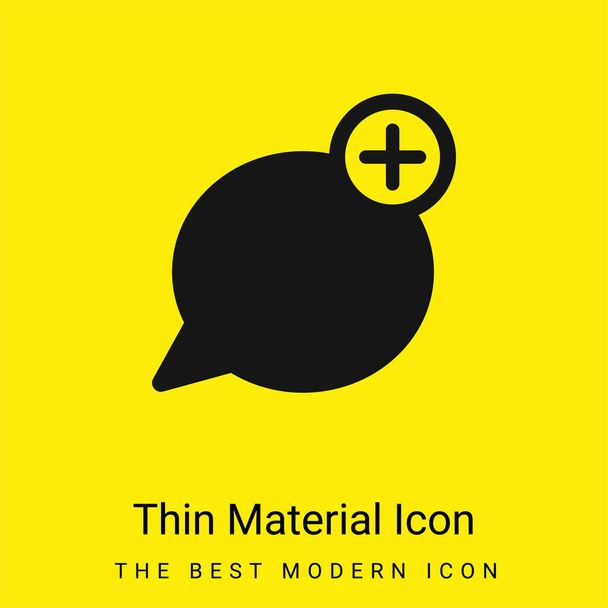 Tekst toevoegen minimaal helder geel materiaal icoon - Vector, afbeelding